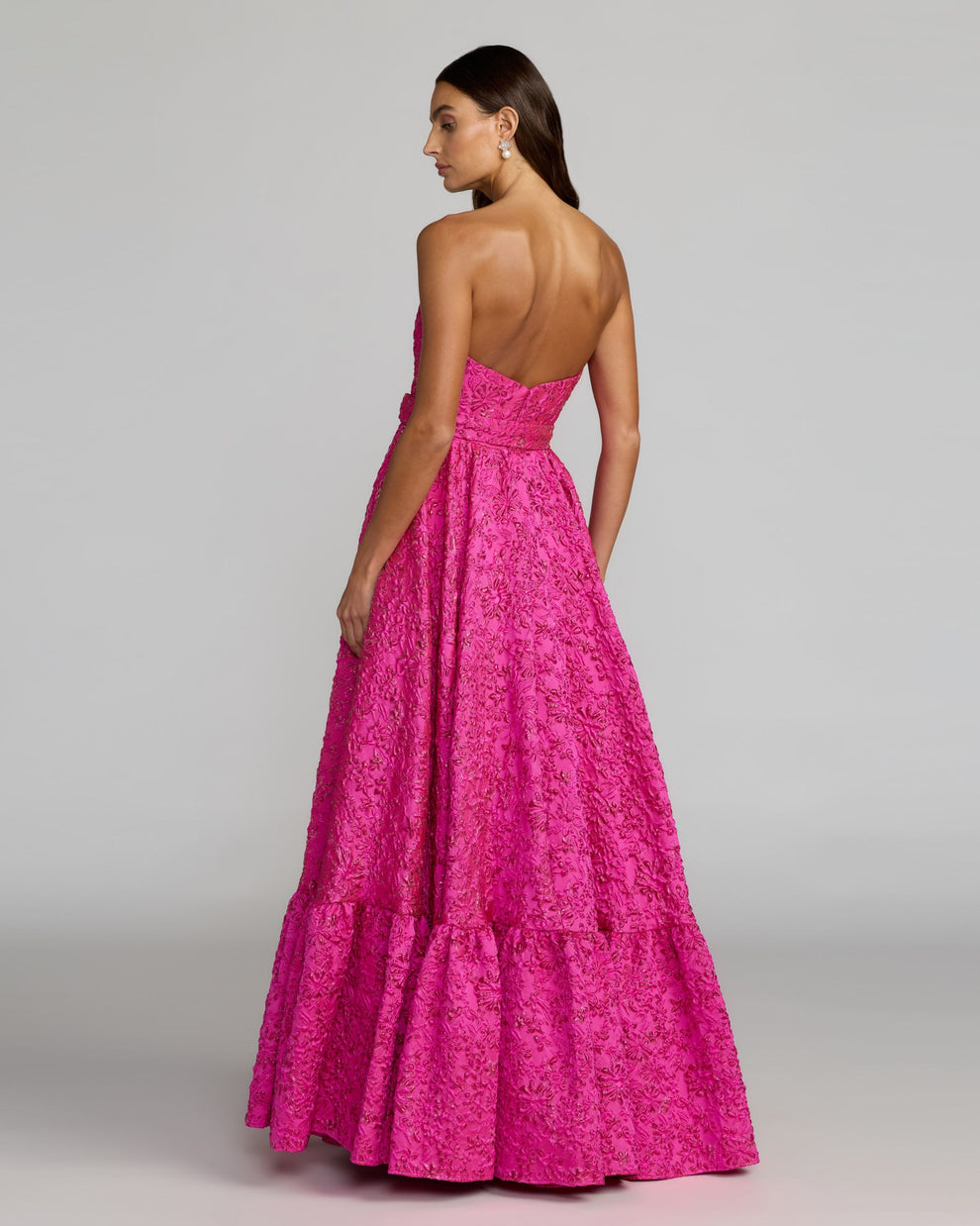 Prom Dresses Long Formal Ball Gown Floral Prom Dress Mac Duggal 56277 Hot Pink