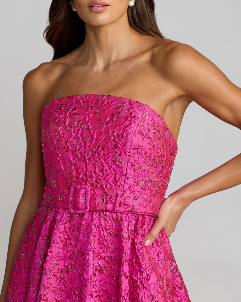 Prom Dresses Long Formal Ball Gown Floral Prom Dress Mac Duggal 56277 Hot Pink