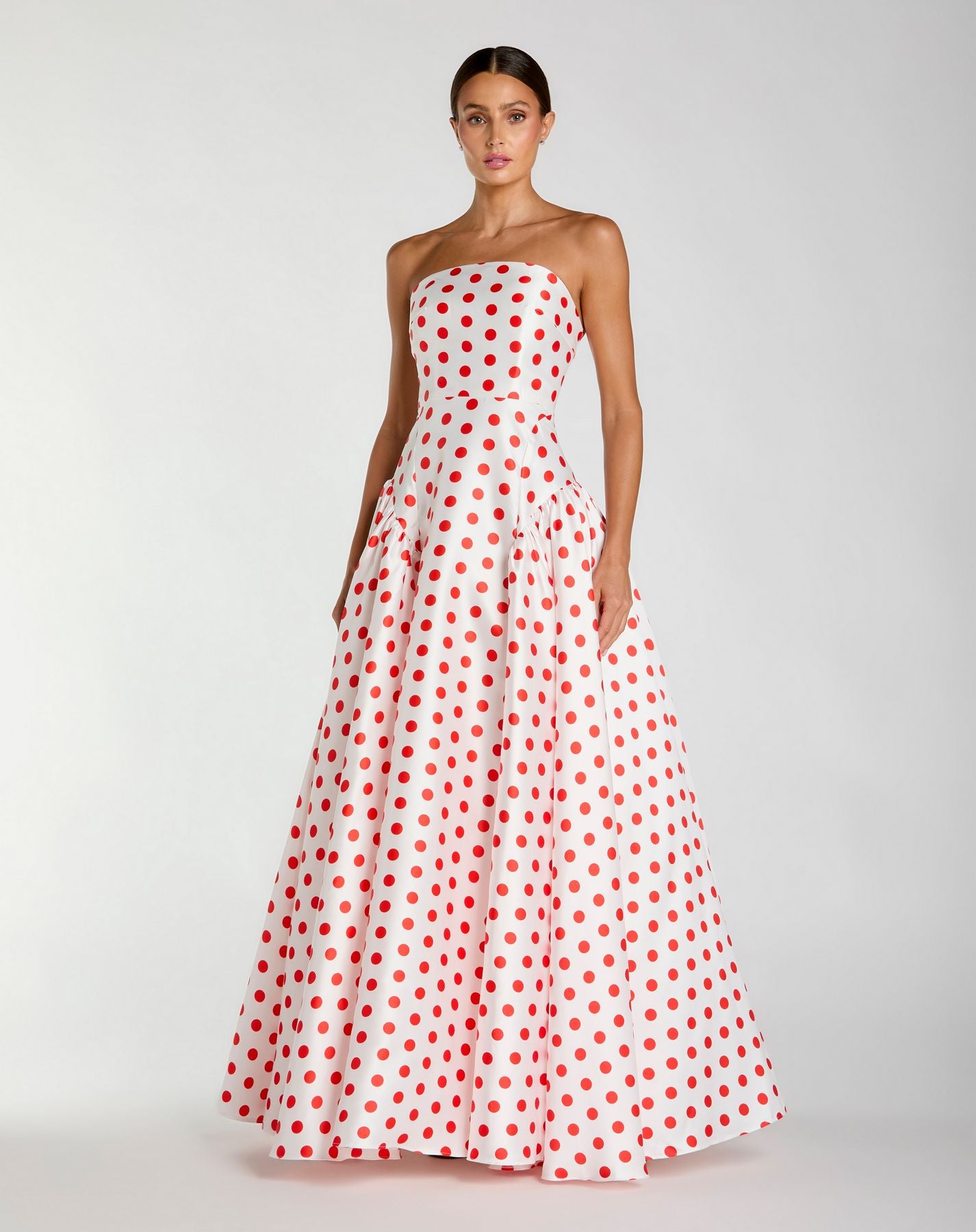 Formal Dresses Evening A Line Formal Dress - Long Prom - Mac Duggal 56283 White Multi-Satin-56283-A Line