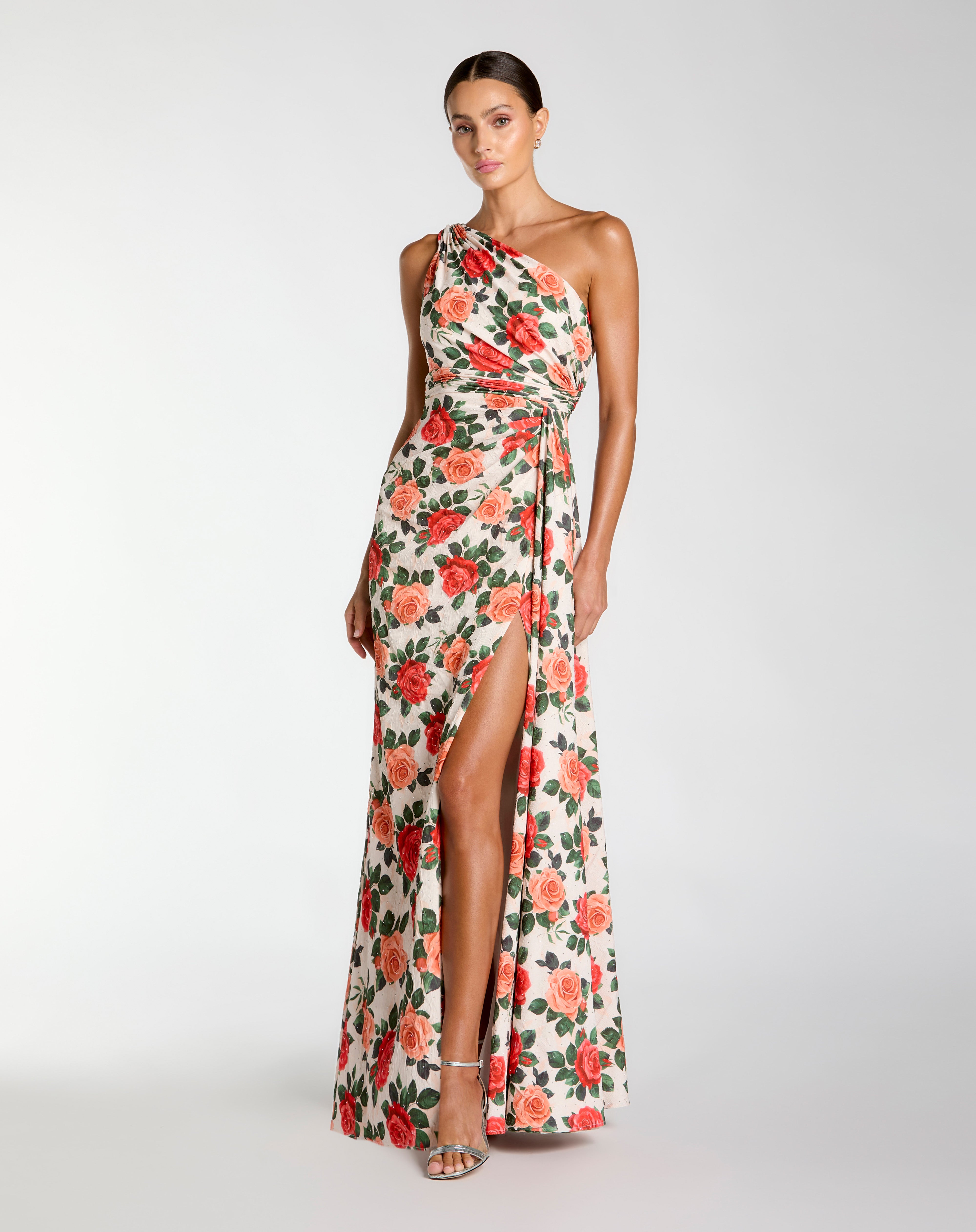 One-Shoulder Floor-Length Chiffon Prom A-Line Mac Duggal 56297
