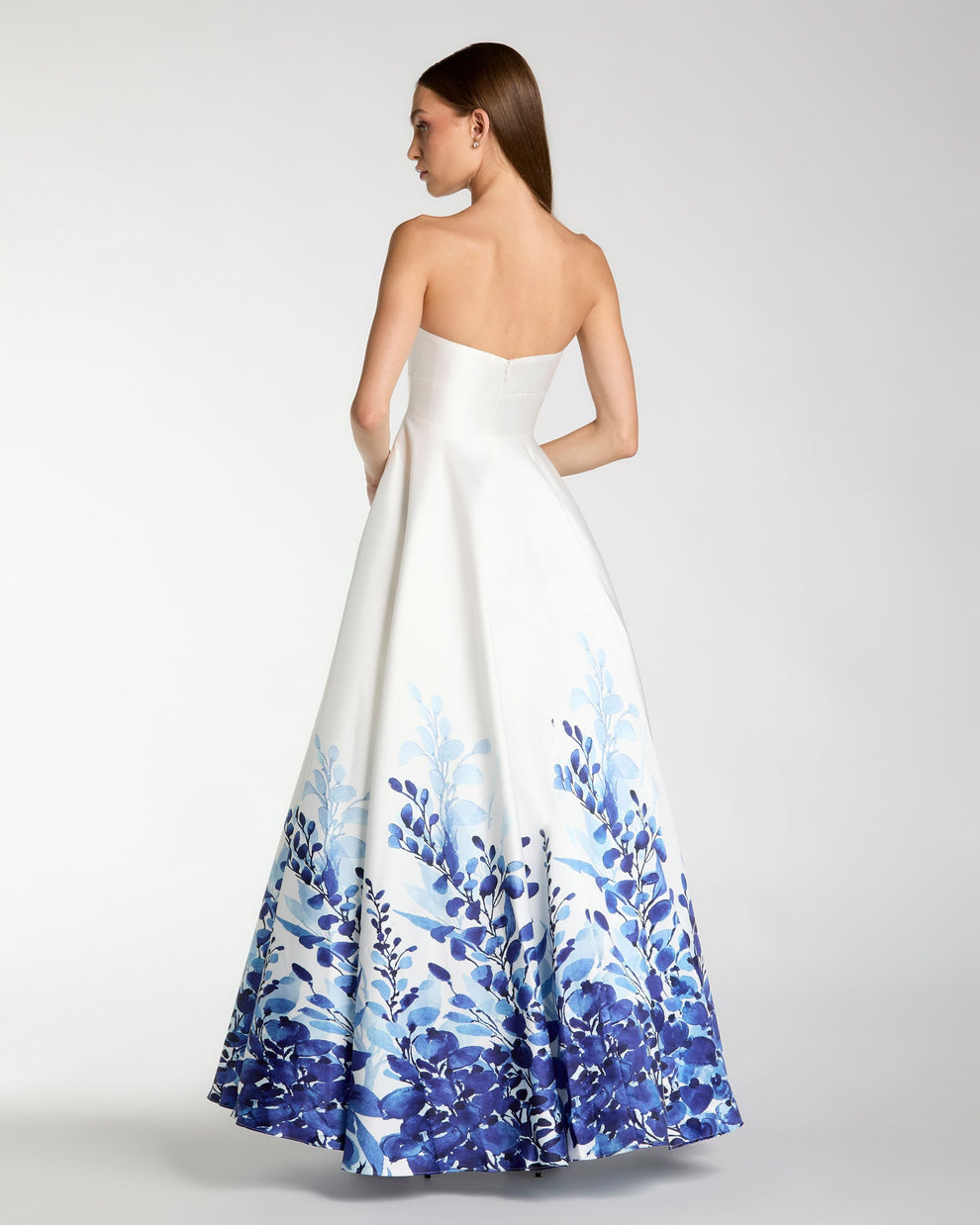 Prom Dresses Floral Print Long Formal Ball Gown Prom Dress Mac Duggal 56316 White Multi