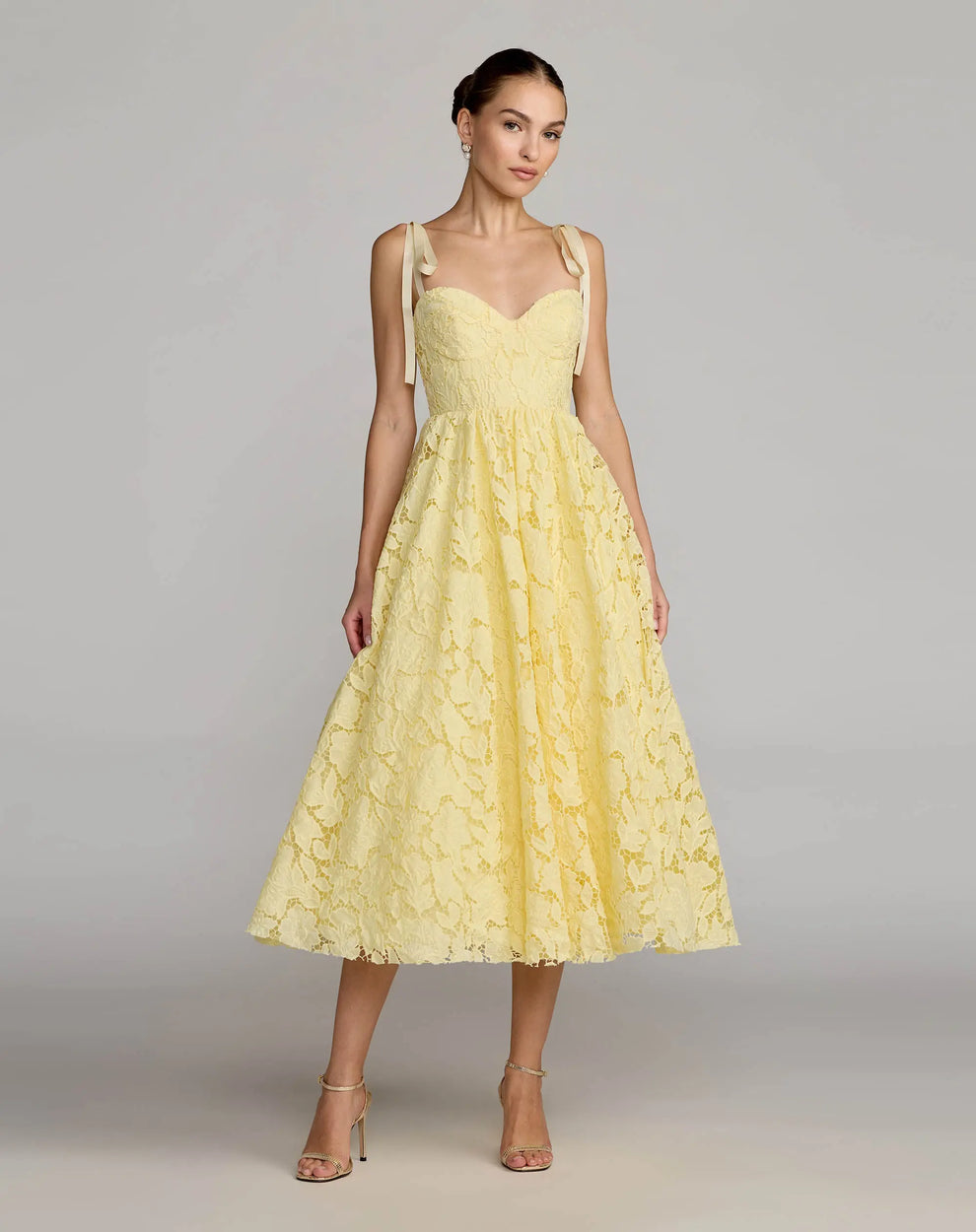 Sweetheart Tea-Length Lace Formal A-Line Dress Mac Duggal 56319