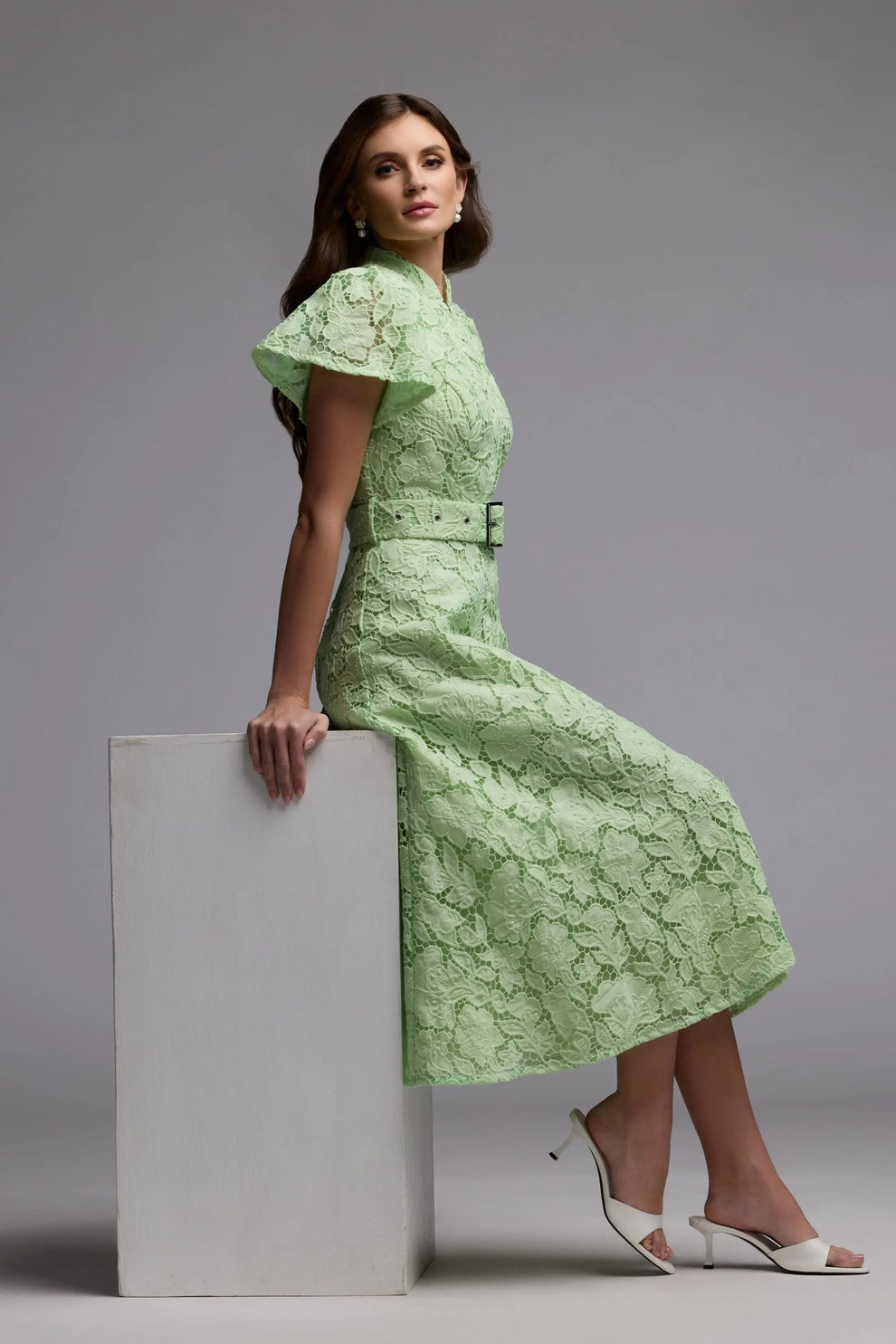 green emerald velvet dress Mac Duggal 66561L Midnight Fit-n-Flare Dress main image 0