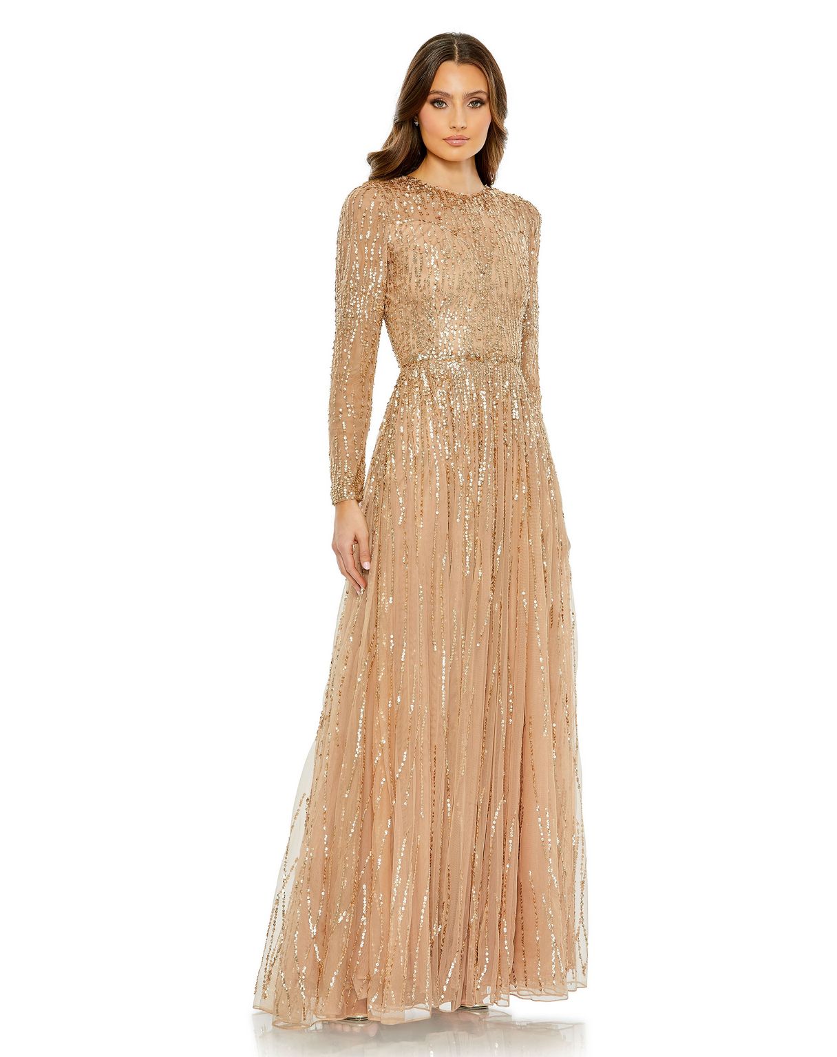 Mac Duggal 5636 Long Sequin A Line Formal Evening Gown