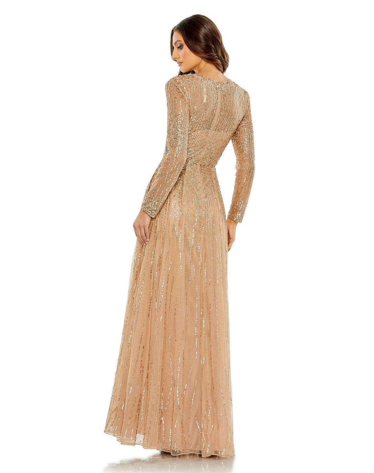 Mac Duggal 5636 Long Sequin A Line Formal Evening Gown
