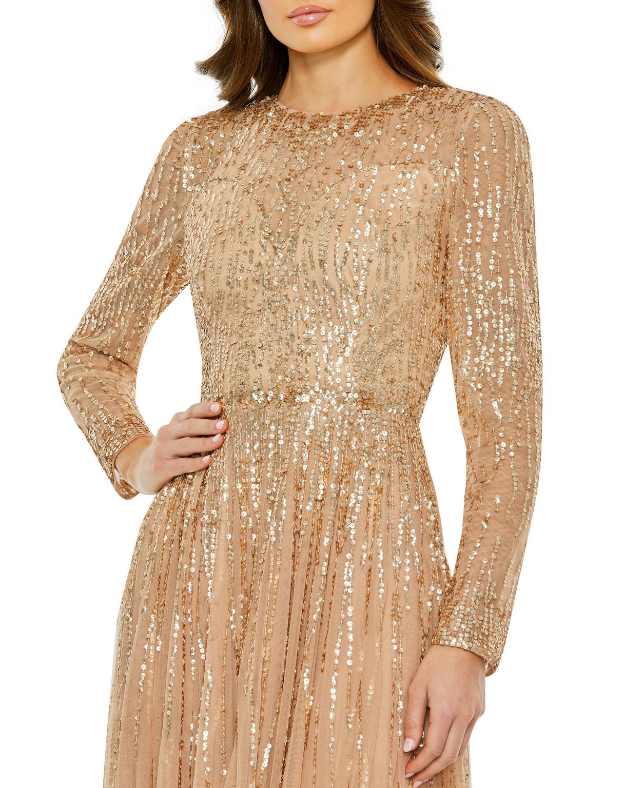 Mac Duggal 5636 Long Sequin A Line Formal Evening Gown