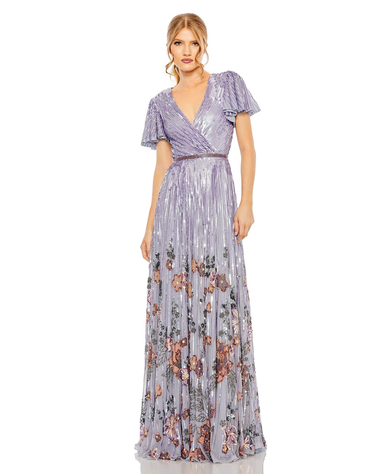 Mac Duggal 68746 Long Formal Prom Floral A Line Dress