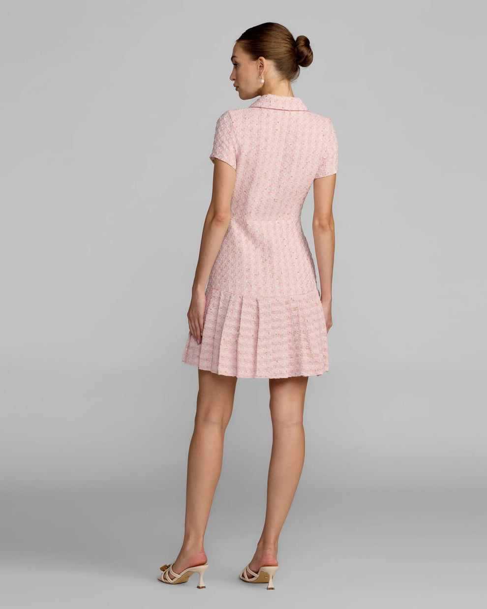 Jewel Neck Mini Tweed Cocktail Fit & Flare Dress Mac Duggal 56379