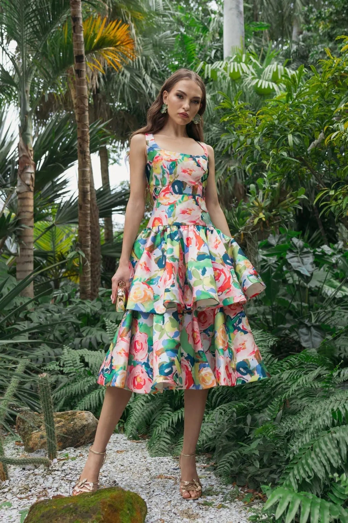 Floral Midi Cocktail Dress by Mac Duggal 56414 – The Dress Outlet