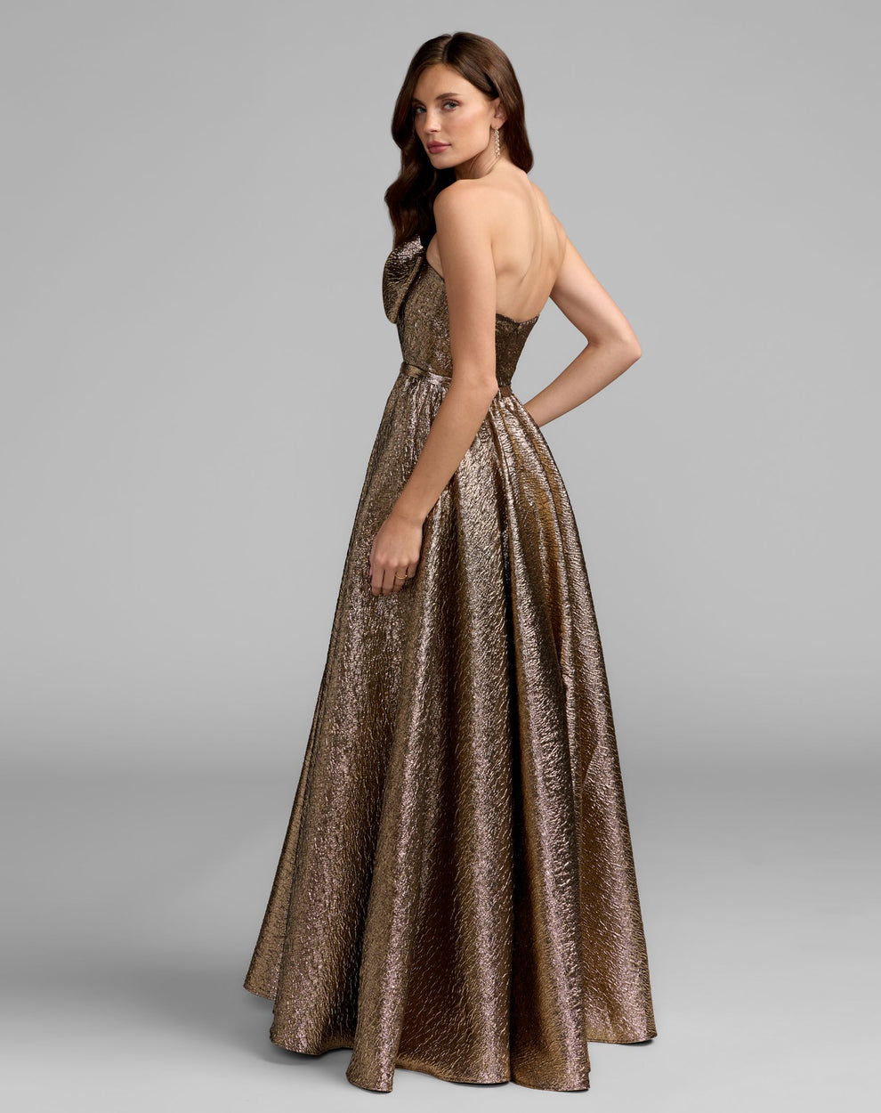 Strapless Curved Neck Floor-Length Satin Occasion Ball Gown Mac Duggal 9956441P