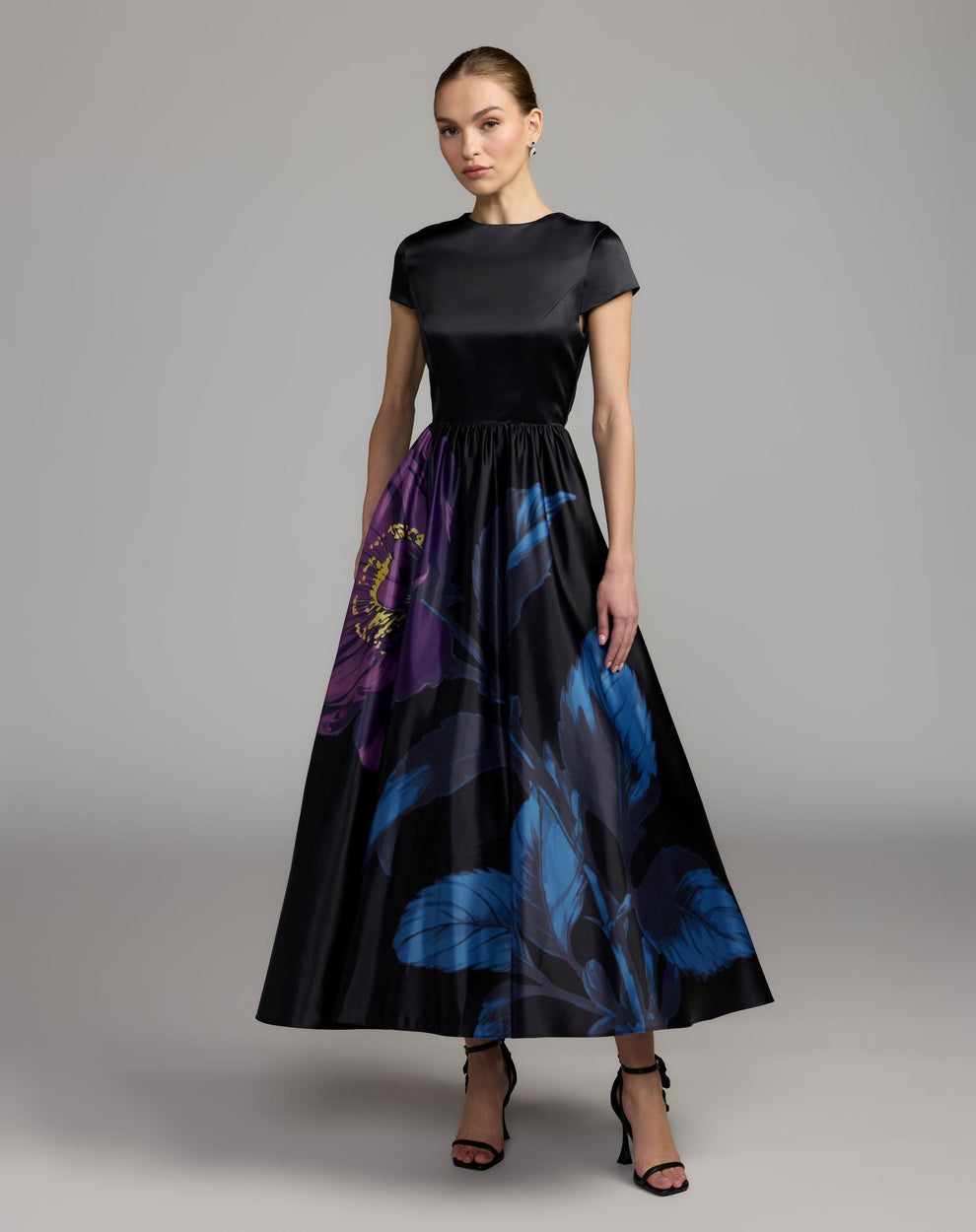 Crew/High-Neck Floor-Length Satin Occasion Ball Gown Mac Duggal 56471