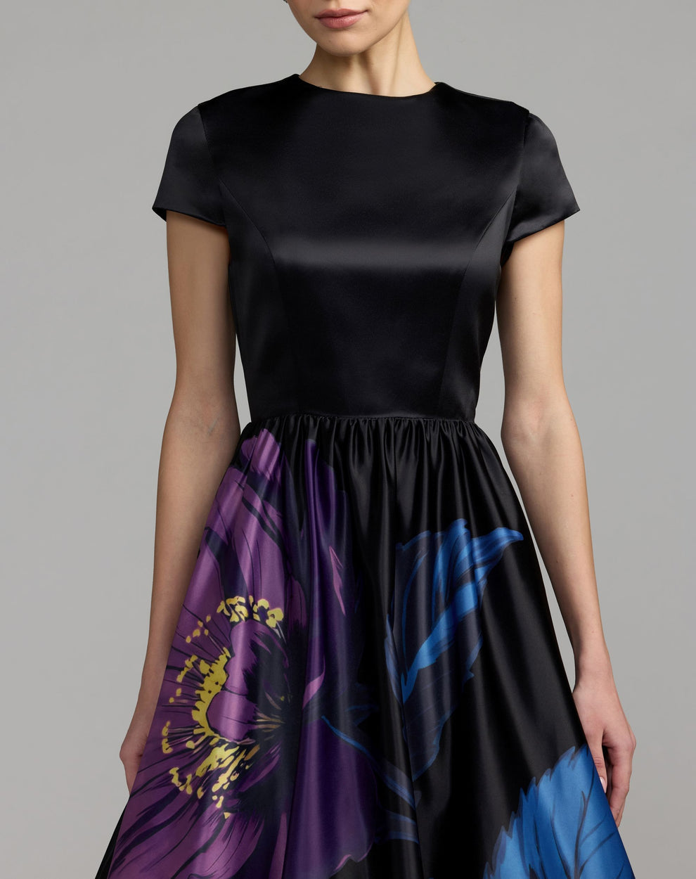 Crew/High-Neck Floor-Length Satin Occasion Ball Gown Mac Duggal 56471