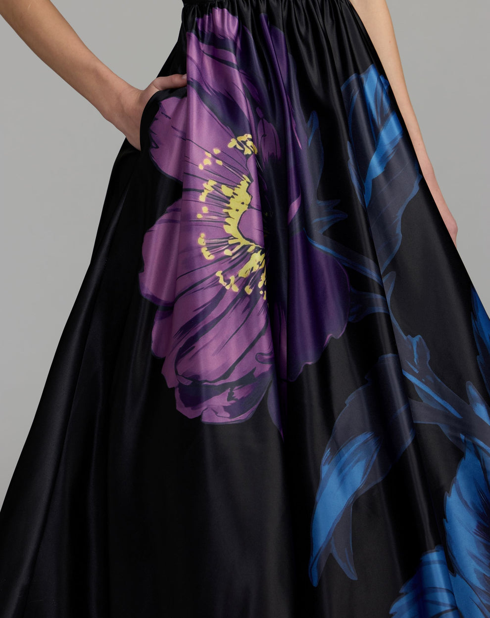Crew/High-Neck Floor-Length Satin Occasion Ball Gown Mac Duggal 56471