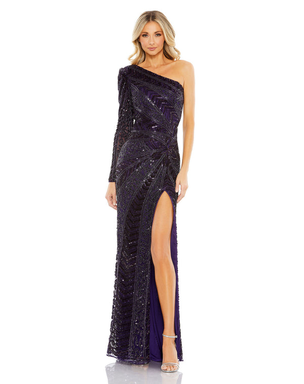 Beaded Sequin Dress Long Mac Duggal 5649