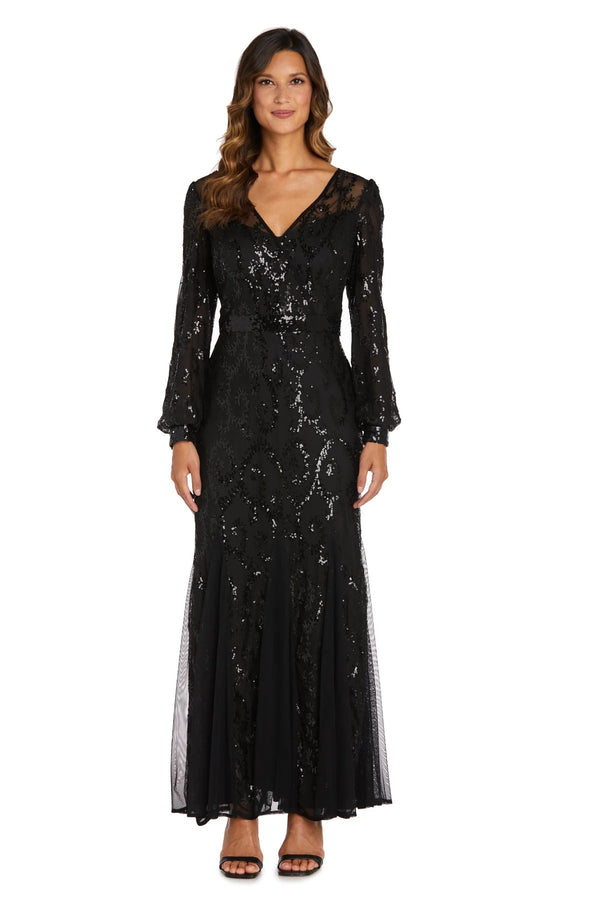 Petite Long Sleeve Dress Formal R&M Richards 5649P
