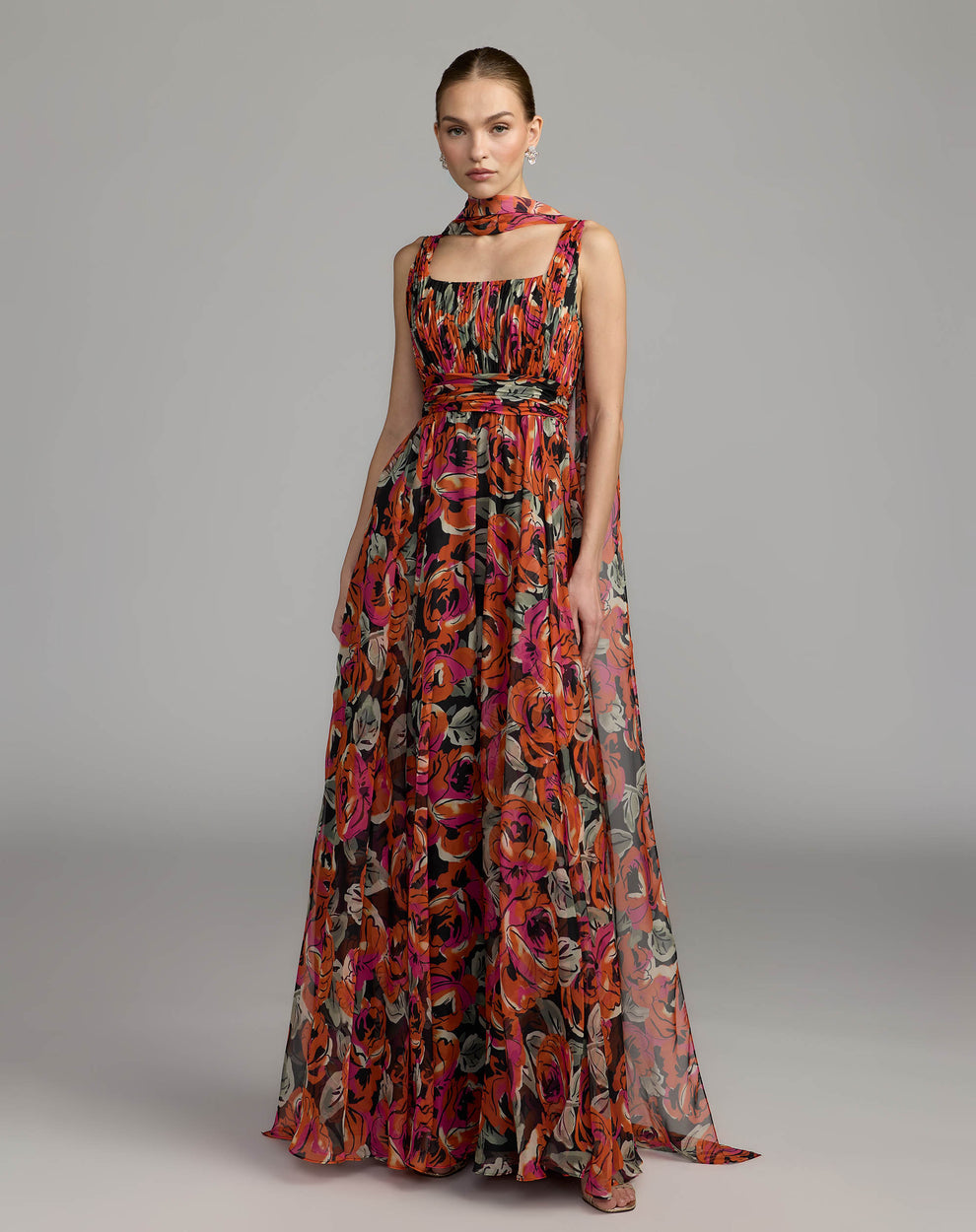 Square Floor-Length Chiffon Formal A-Line Mac Duggal 56497