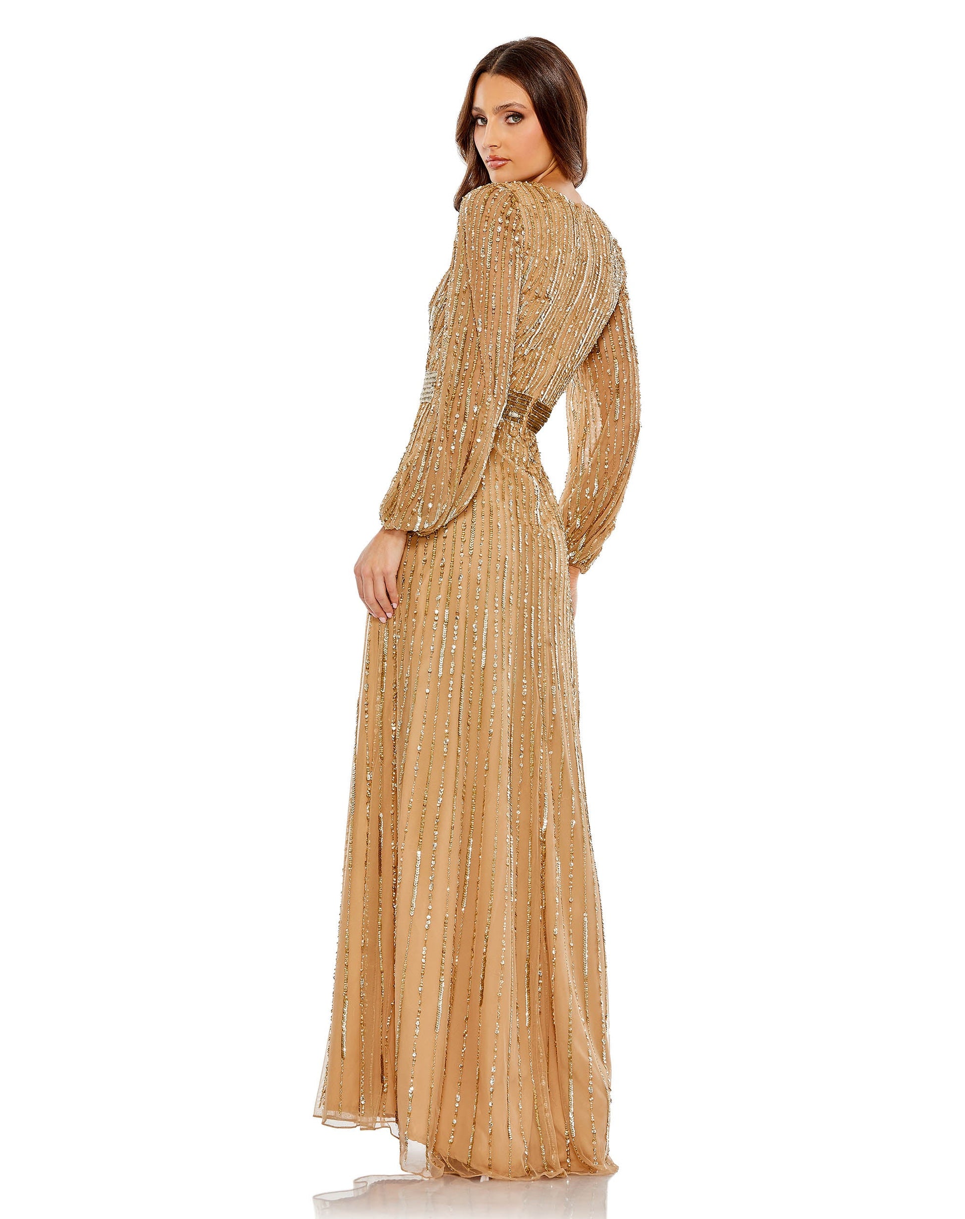 Mac Duggal 5718 Long Sleeve Sequin Formal Dress