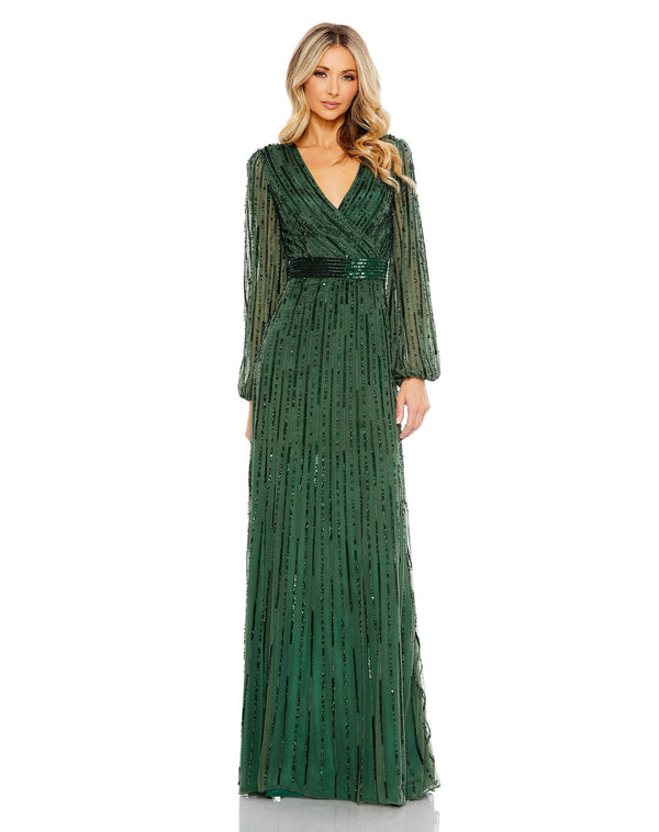 Long Sleeve Sequin Formal Dress Sequin Formal Long Sleeve Mac Duggal 5718