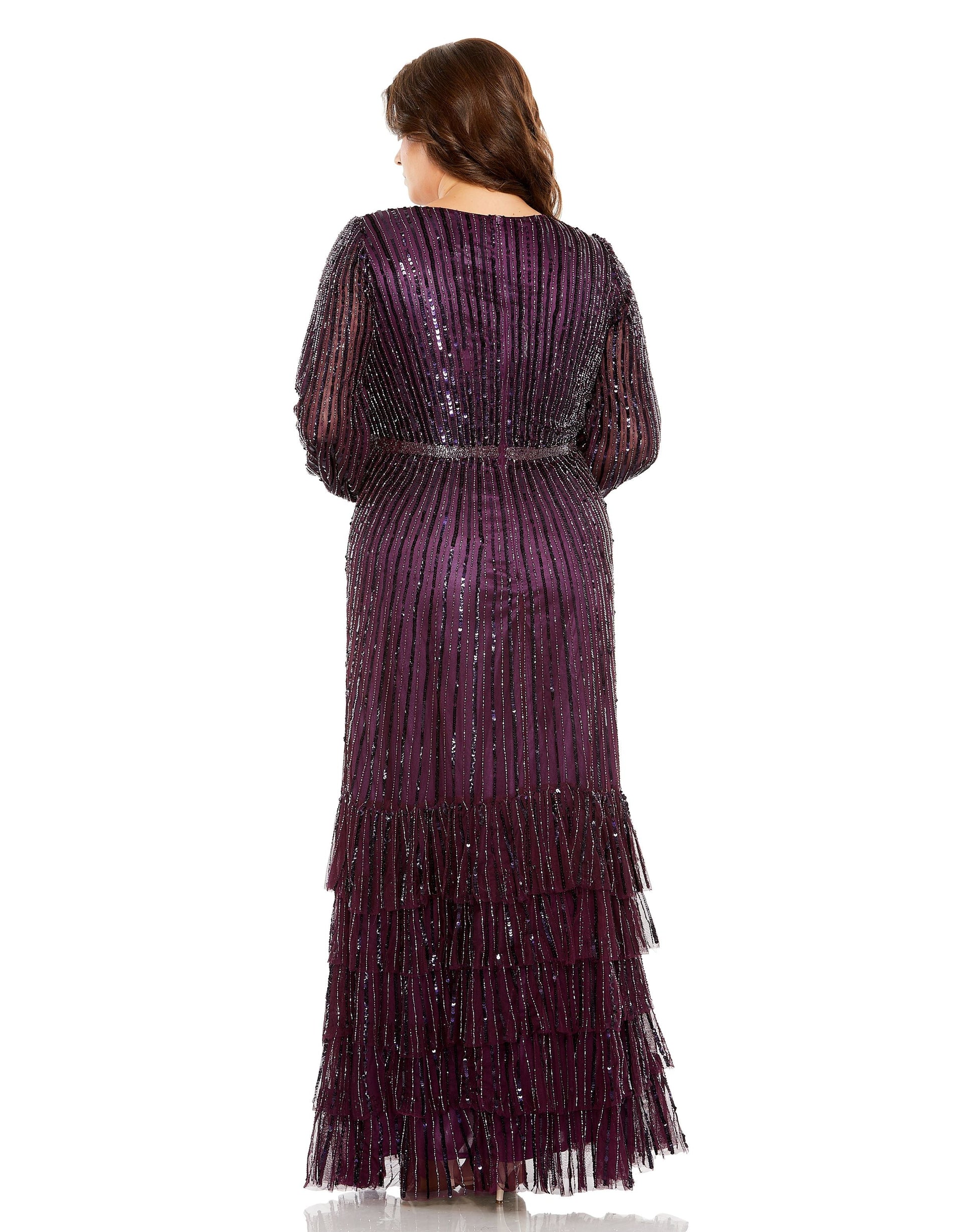 Mac Duggal 5784 Plus Size Long Sleeve Formal Evening Dress