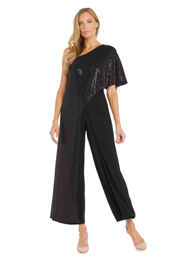 Metallic Petite Jumpsuit Long Formal R&M Richards 5871P
