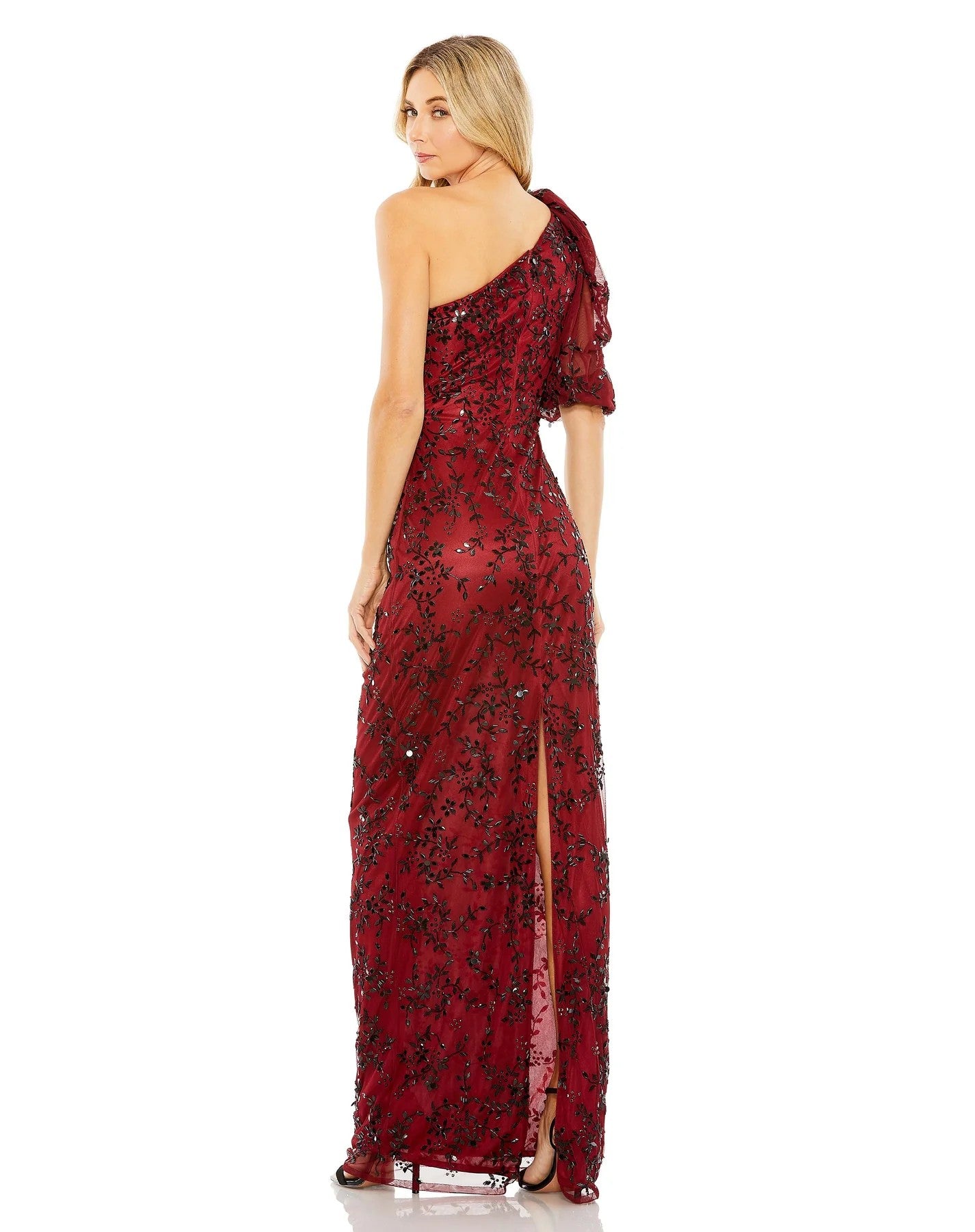 Mac Duggal 5912 Long Formal Floral Beaded Evening Dress