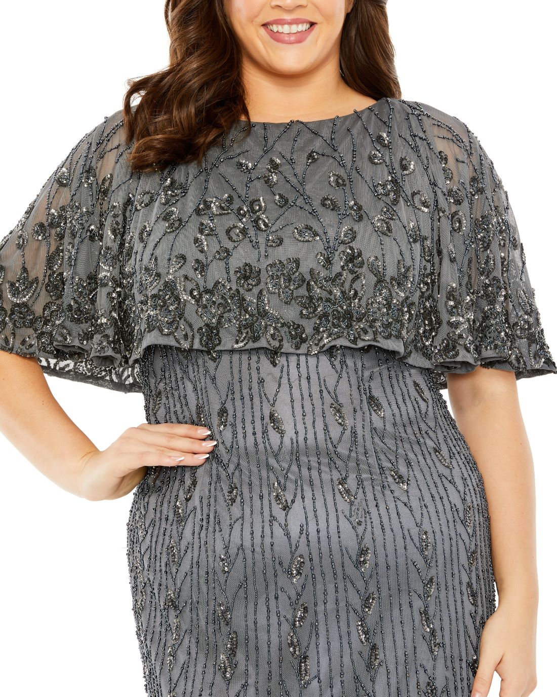 Mac Duggal 5939 Plus Size Short Mother of the Bride Midi Dress