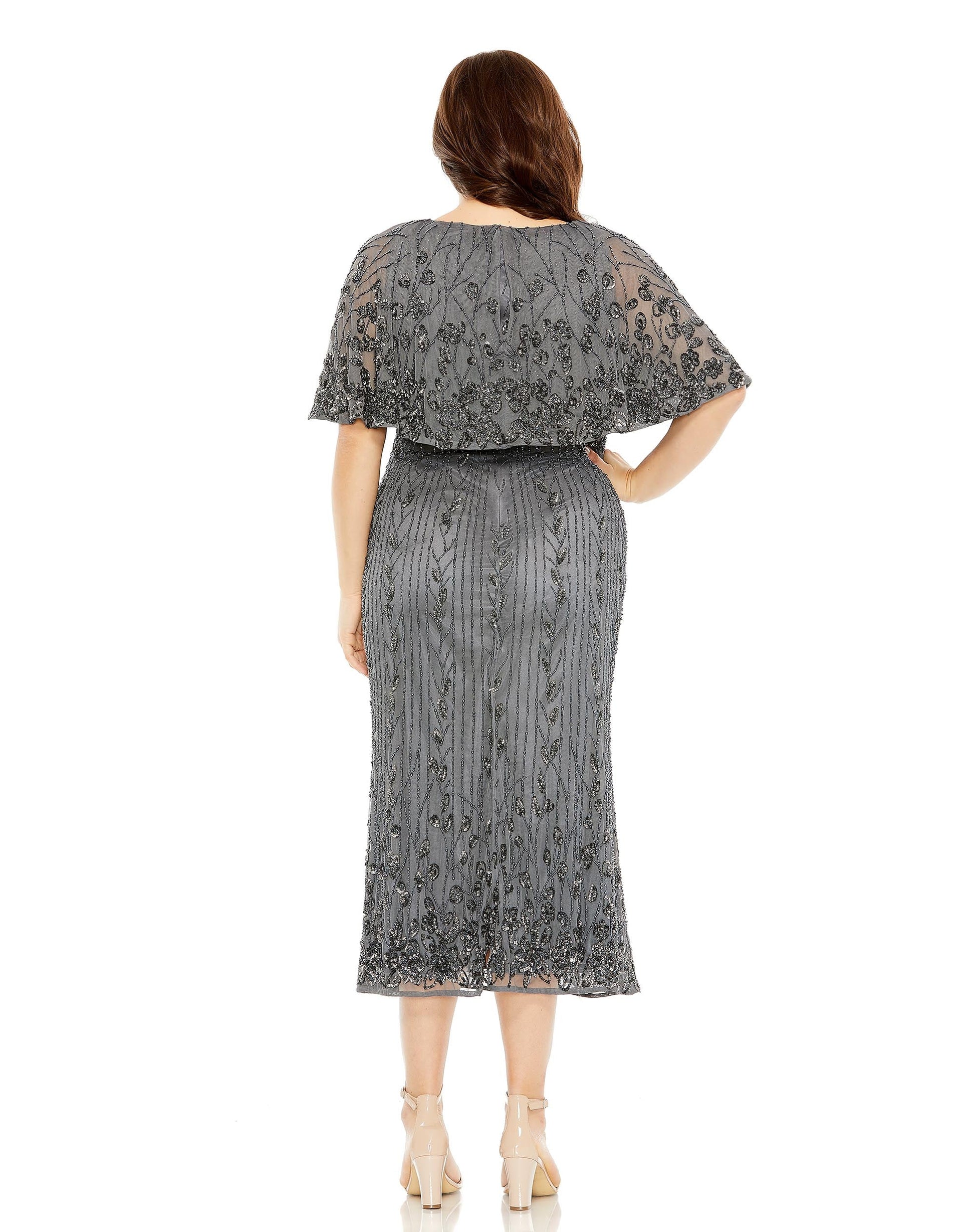 Mac Duggal 5939 Plus Size Short Mother of the Bride Midi Dress