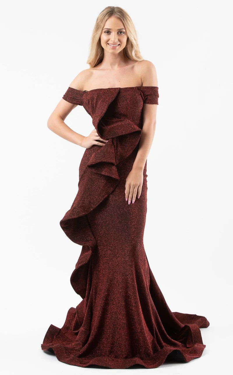 Jessica Angel 597 Ruffle Long Formal Evening Prom Dress