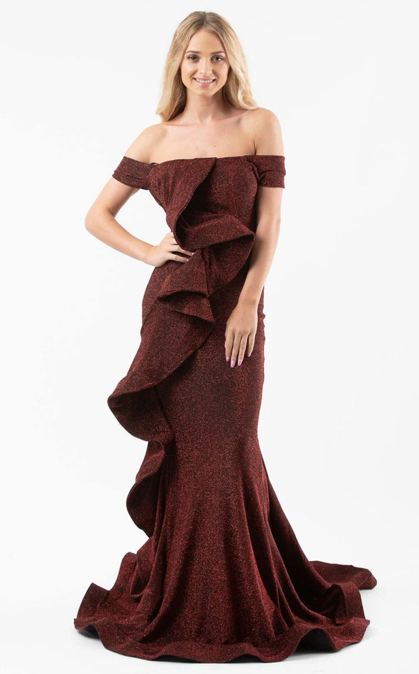 Jessica Angel 597 Ruffle Long Formal Evening Prom Dress