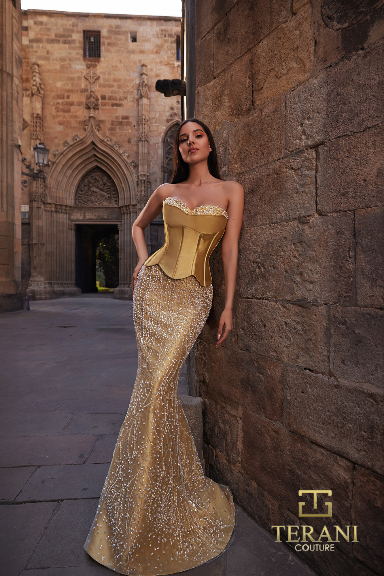 Prom Dresses Long Formal Mermaid Prom Dress Gold