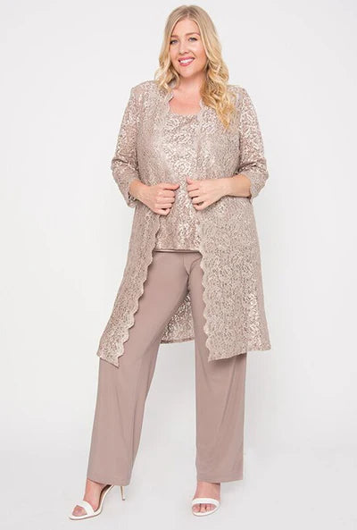 Metallic Lace Pant Suit R&M Richards 1993