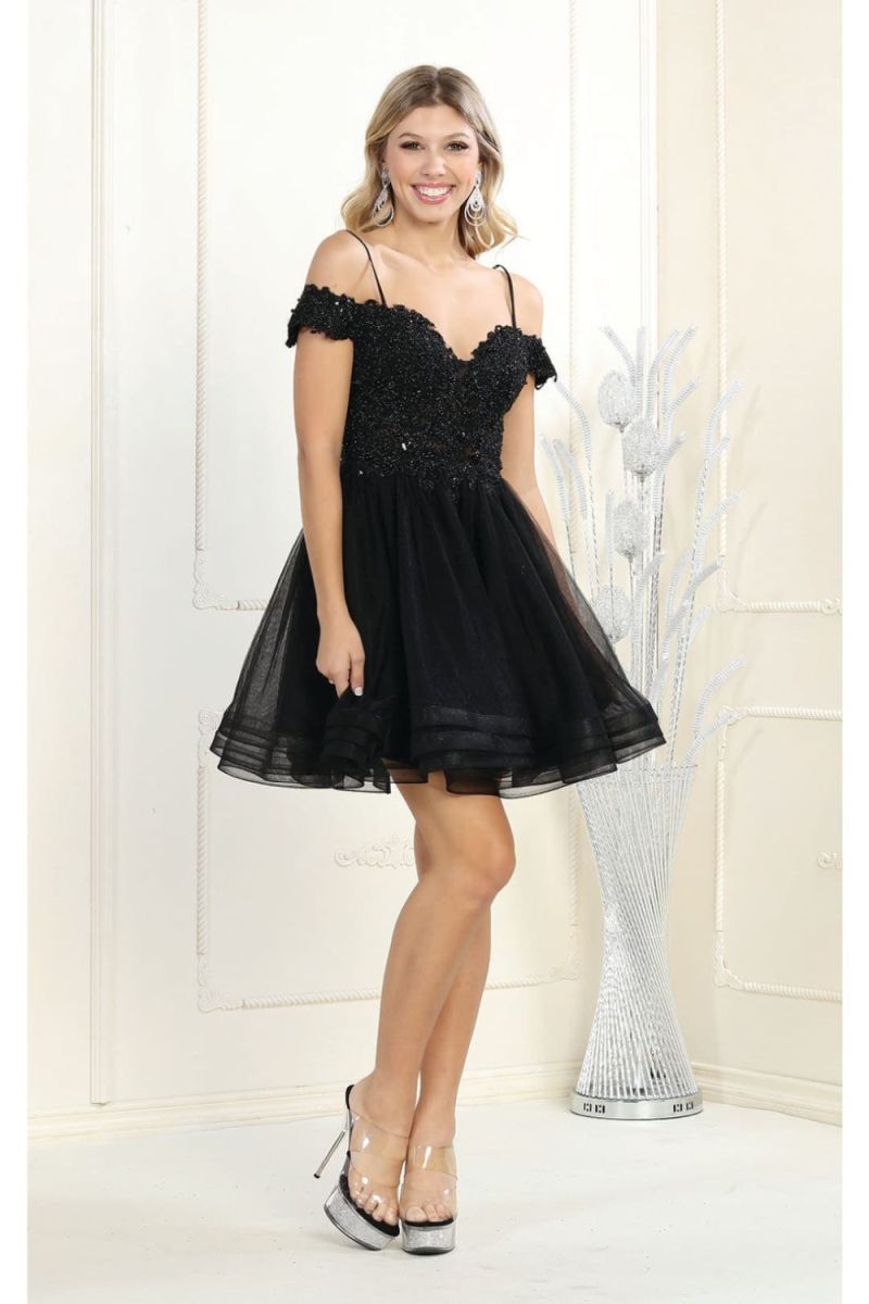 Off-the-Shoulder Mini/Short Tulle Cocktail A-Line May Queen 1897