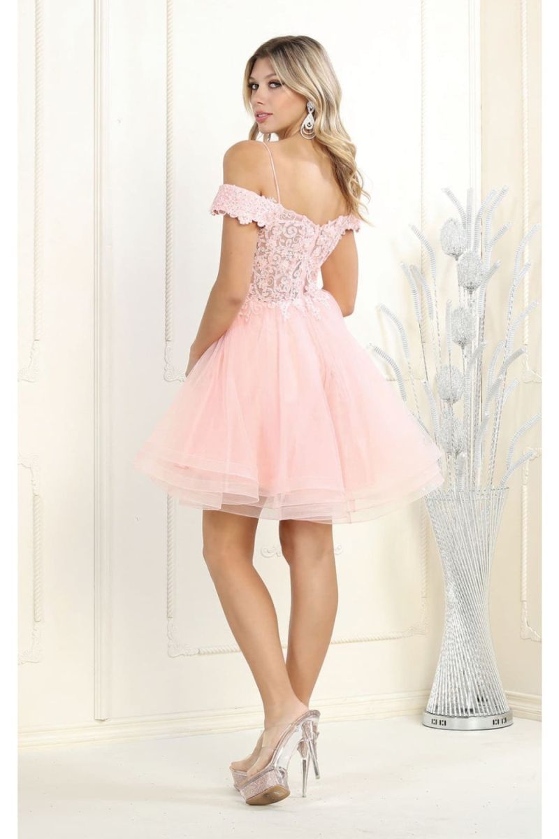 Off-the-Shoulder Mini/Short Tulle Cocktail A-Line May Queen 1897