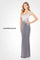 Formal Dresses Fitted Long Formal Lace Applique Evening Gown Light Mink/Charcoal