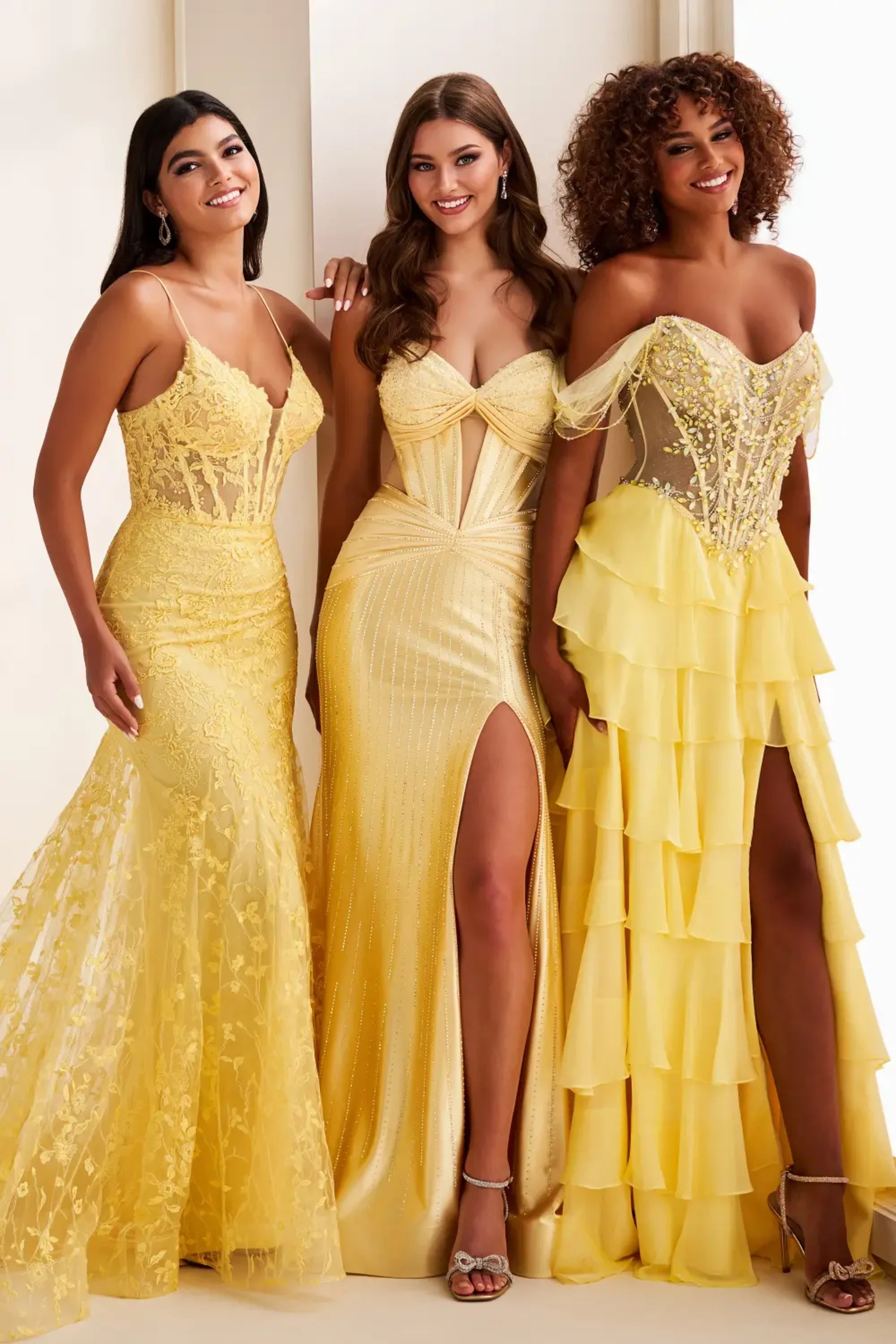 Prom Dresses Long Formal Corset Mermaid Prom Dress Light Yellow