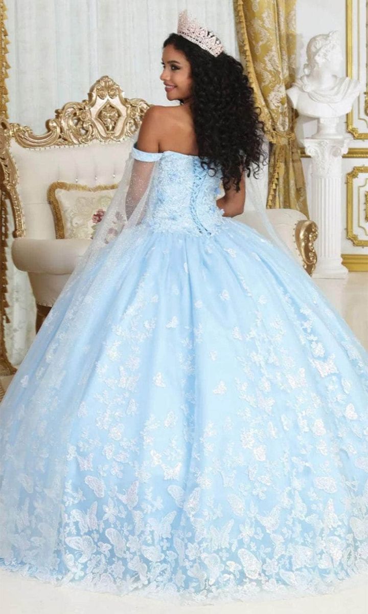Off-the-Shoulder Floor-Length Tulle Quinceañera Ball Gown May Queen LK197