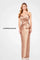 Formal Dresses Fitted Long Evening Formal Pleated Dress Bronze