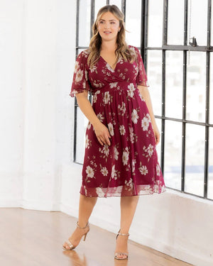 Kiyonna 12253601 Plus Size A Line Midi Cocktail Dress