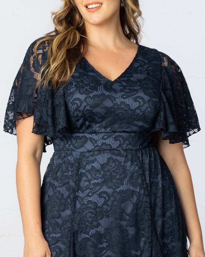 Plus Size Dresses Short Lace Midi Cocktail Plus Size Dress Twilight Blue
