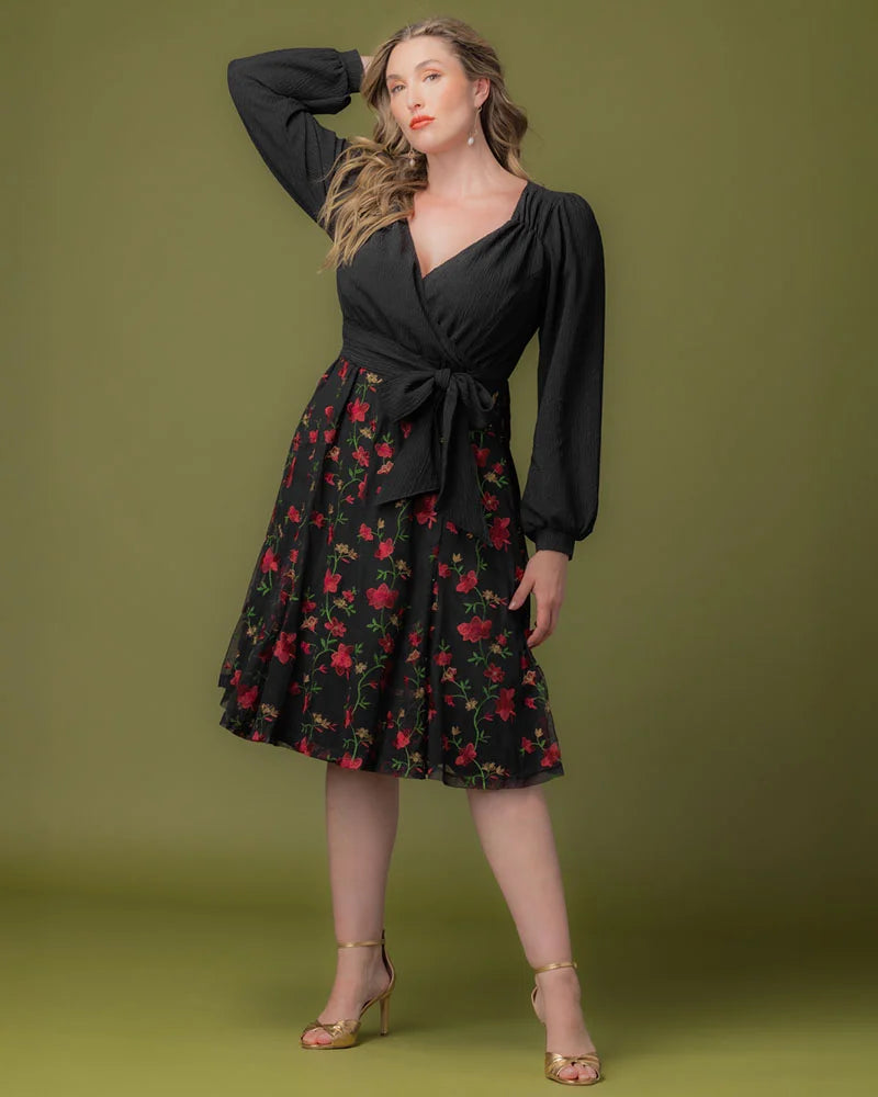 Plus Size Dresses Midi Short Floral Cocktail Plus Size Dress Floral Flare