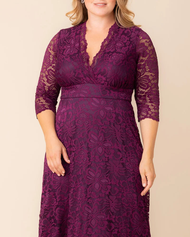 Plus Size Dresses Long Formal Lace Plus Size Dress Berry Bliss