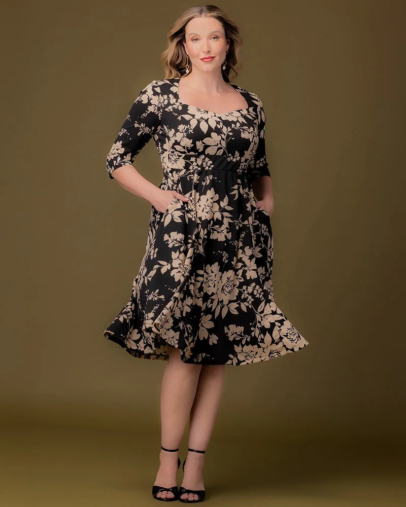 Plus Size Dresses Short Cocktail A Line Plus Size Dress Vintage Ivory Florals