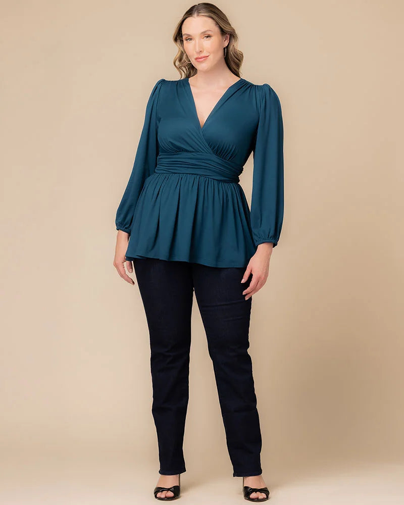 Top Long Sleeve Formal Top Deep Teal