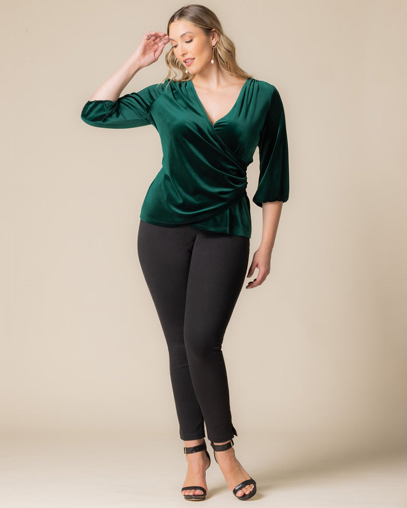 Top Formal Velvet Evening Top Kiyona 23243001 Emerald Green