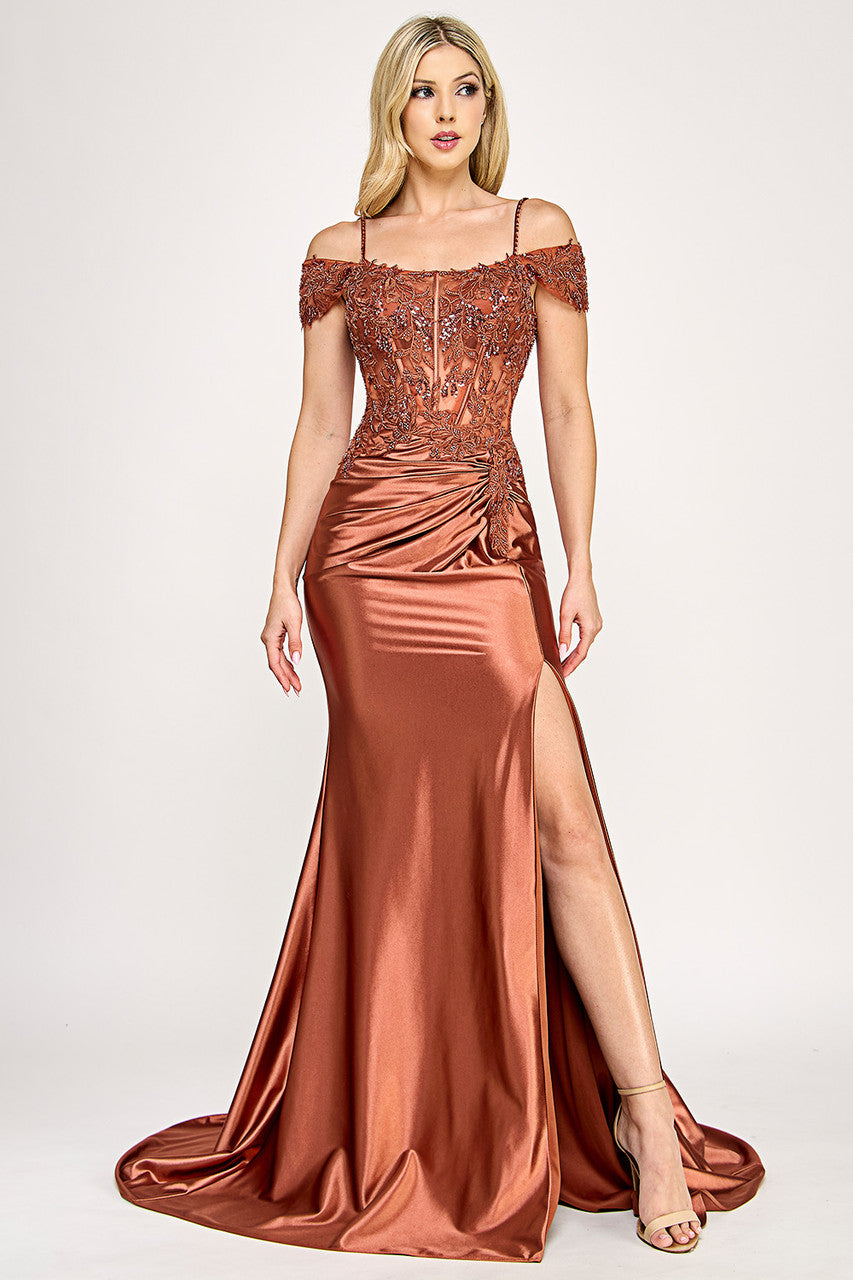 Prom Dresses Corset Formal Fitted Long Prom Dress Lenovia 8348 Sienna
