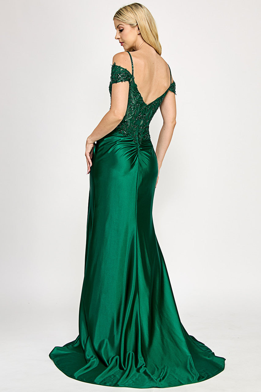 Prom Dresses Corset Formal Fitted Long Prom Dress Lenovia 8348 Hunter Green