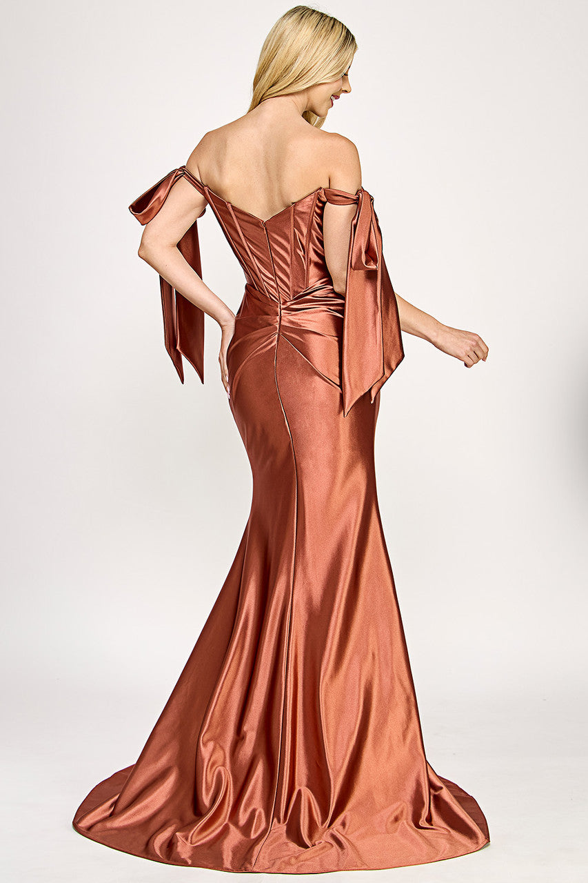 Prom Dresses Formal Pleated Evening Long Prom Corset Dress Lenovia 8401 Sienna