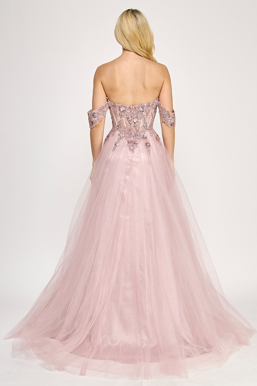 Prom Dresses Formal Long Evening Prom Beaded Dress Lenovia 8399 Dusty Rose