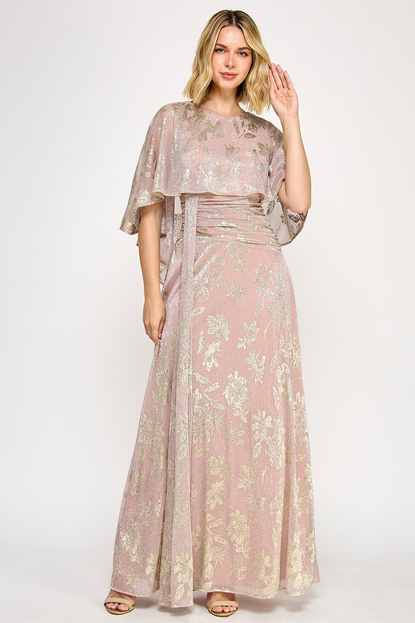 Mother of the Bride Dresses Long Mother of the Bride Formal Floral Dress Lenovia 5330 Dusty Rose