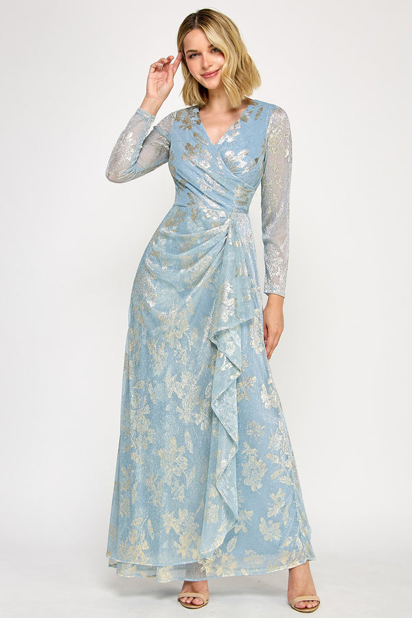 Mother of the Bride Long Sleeve Formal Dress Lenovia 5333